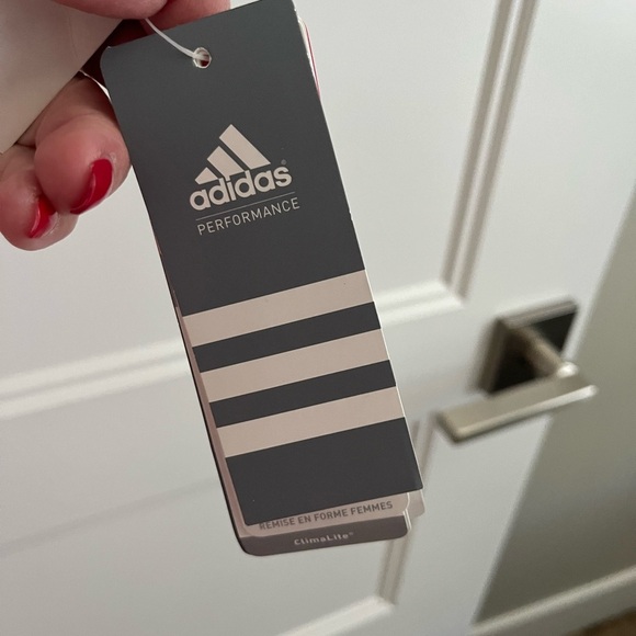 adidas Womens Jacket Medium Full Zip Long Sleeve Athletic 3 Pink Strip - Picture 4 of 6